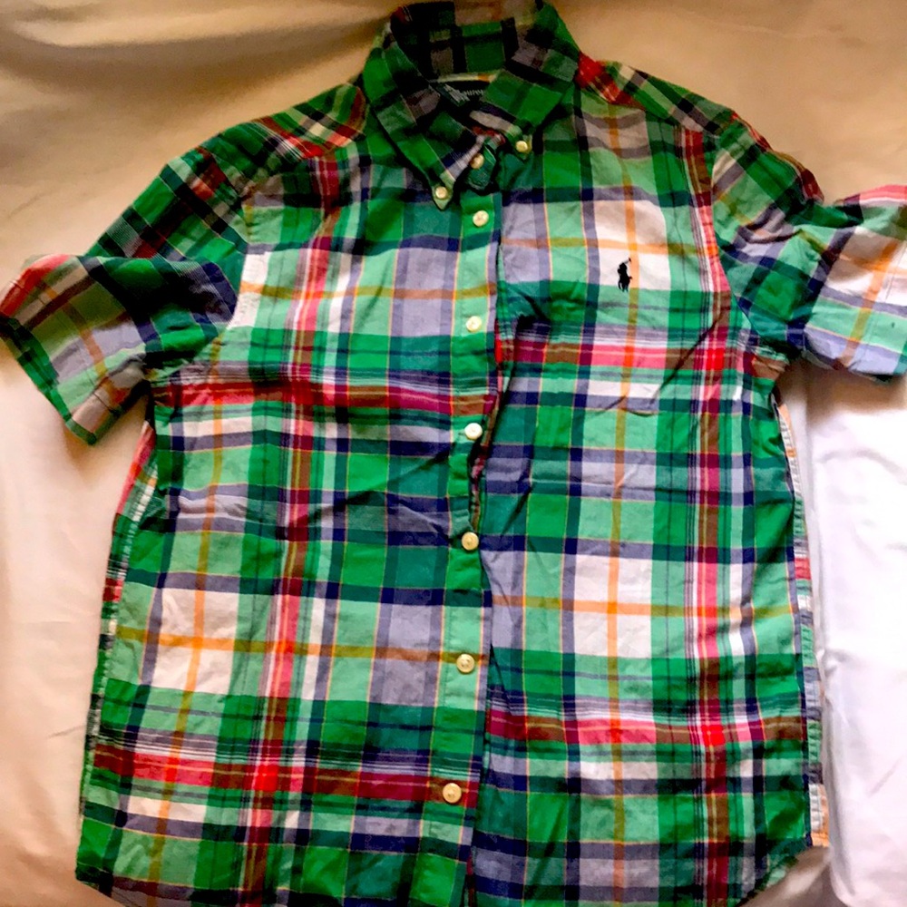 Boys Polo Ralph Lauren button up plaid shirt